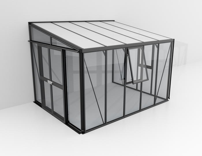 Växthus Helena 8600 Svart Glas/Poly 8,6 m² Vitavia